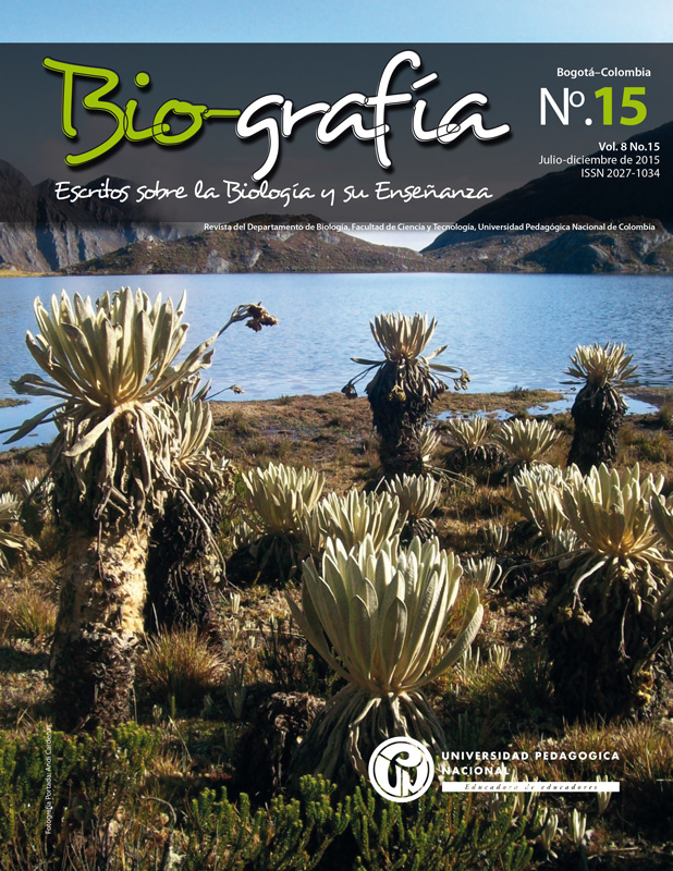 					View Vol. 8 No. 15 (2015): BIO-GRAFÍA: ESCRITOS SOBRE LA BIOLOGÍA Y SU ENSEÑANZA. JULIO 2015
				
